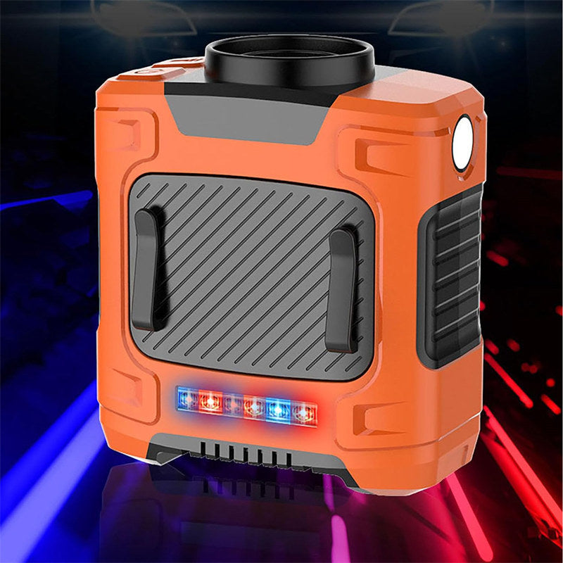 Portable Waist Fan 10000mAh Rechargeable Personal Fans  Flashlight Waist Clip Fan for Gardening Worksite Outdoor-Orange