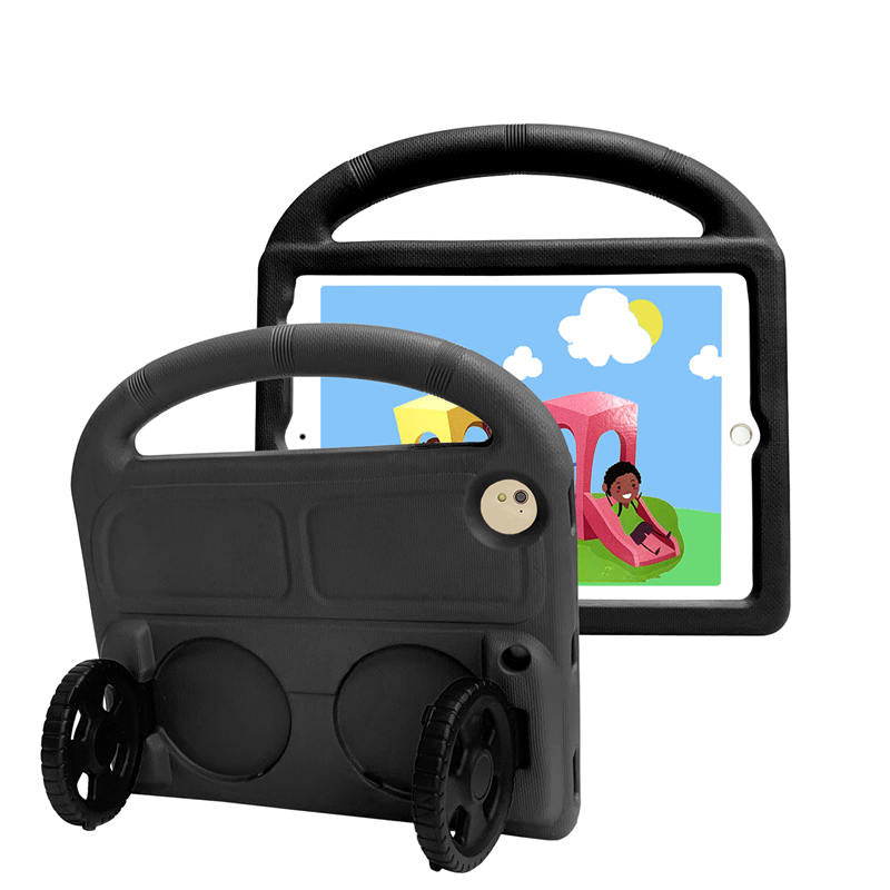 Wheel iPad Case For iPad 9.7inch Air1/2 Pro9.7 Shockproof Stand Cover With Handle Stand-Black