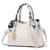 Womens Fashion Leather Purses and Handbags Top Handle Satchel Tote Bags-White