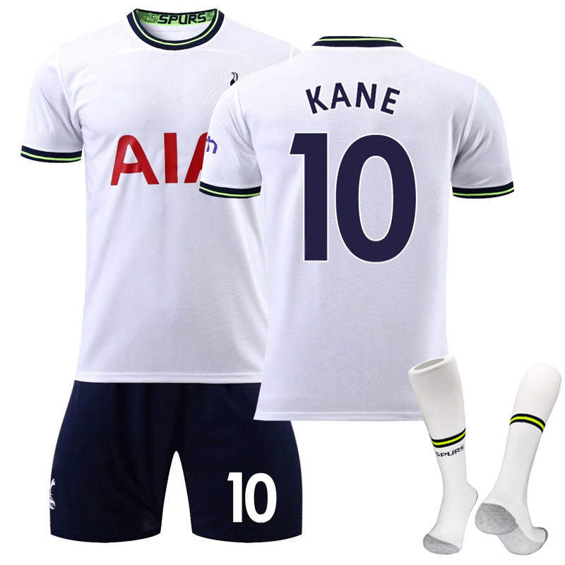 Tottenham Hotspur F.C. Home Jersey 2022-23 KANE #10 Soccer Jersey Kids Adult 3-Pieces Jersey Kits