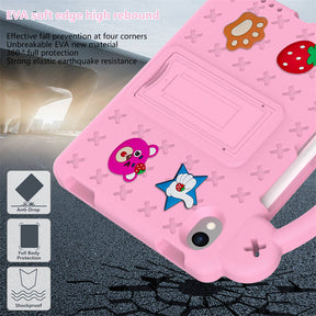 Strawberry iPad Mini 6 Case 8.3 Inch Shockproof Cover with Handle Band Shoulder Strap-Pink