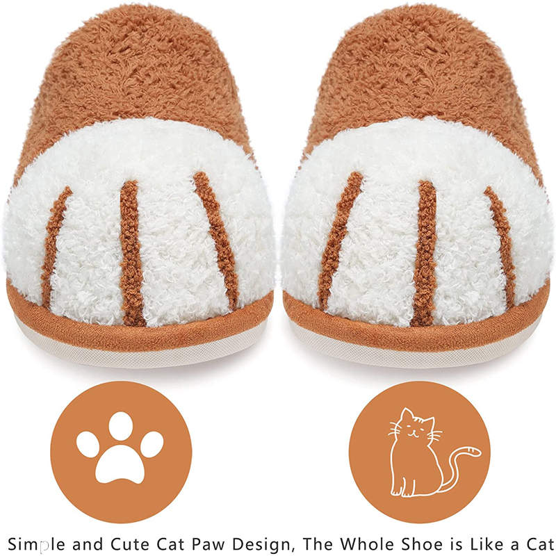 Memory Foam Unisex Slippers Comfortable Cute Animal Soft Shoes-Caramel