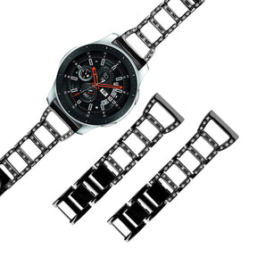 Metal Bands WIth Diamonds For Samsung S3/Galaxy Watch 46mm(Black)