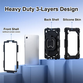 Heavy Duty Silicone Case with S Pen Holder Shoulder Strap for Samsung Tab A9-J