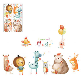 Creative Cartoon Removable 3D Wall Stickers Animal Music Party Decoration For Children Room-12