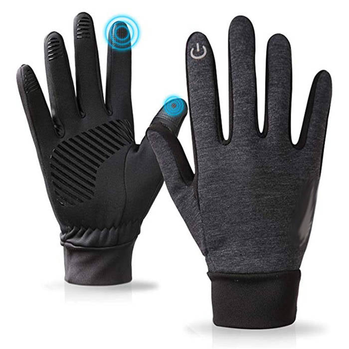 Winter Gloves Men Women Touchscreen Running Gloves Cold Weather Work Gloves -Gray