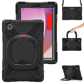 Rugged Tablet Case with 360° Rotatable Stand for Lenovo Tab M8 4th Gen-Black