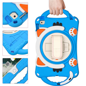 CatA iPad Silicone Case For iPad Mini 5 4 3 2 1 Built-in Handle Stand With a Strap-Light Blue