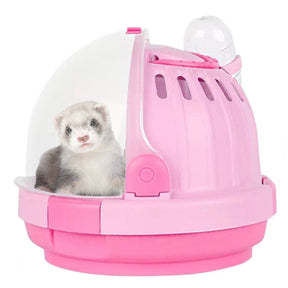 Hamster Portable Carrier Cage With 60ml Water Bottle-Pink