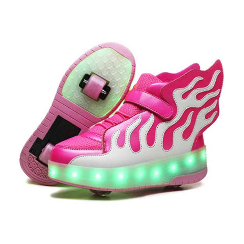 Childrens LED Wings Roller Sneakers with 2 Wheels