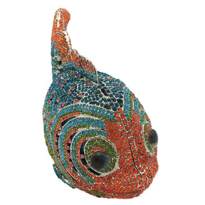 Mini Women Fish Evening Bags Crystal Clutch Purse Rhinestone Handbags with Chain-17