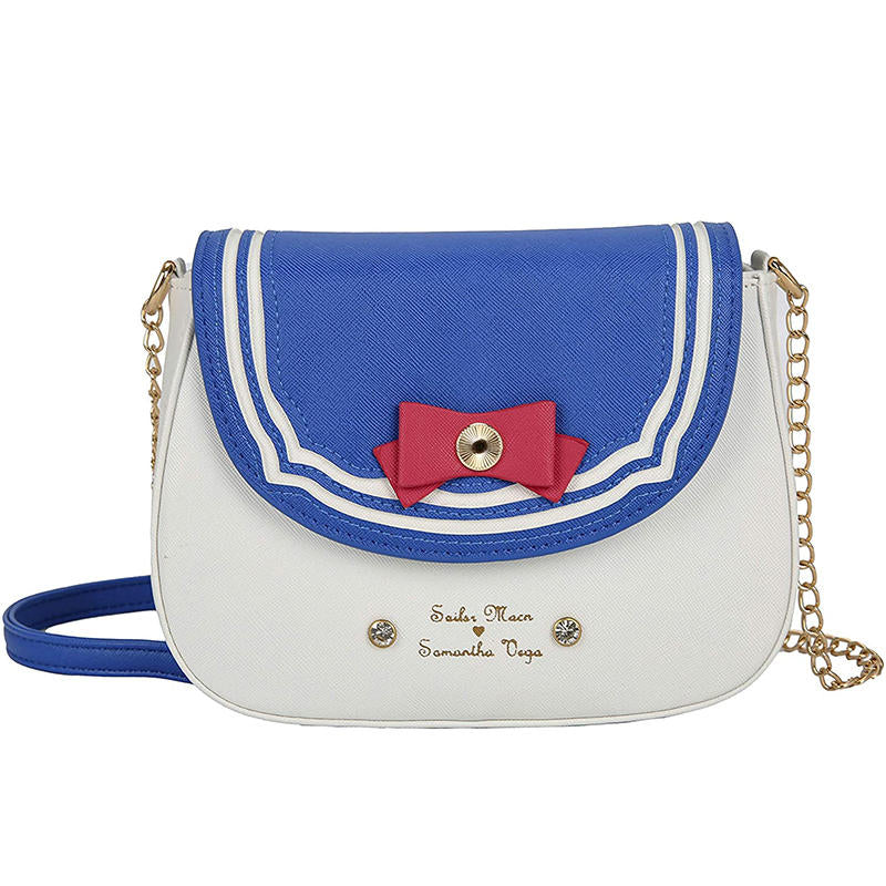 Fashion Kawaii Anime Sailor Moon Cosplay Purse Bow Chain Crossbody Bag-DarkBlue