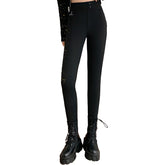 Fashion Womens Leggings Emulsion Anti-Mite Thicken Workout Pants-Black