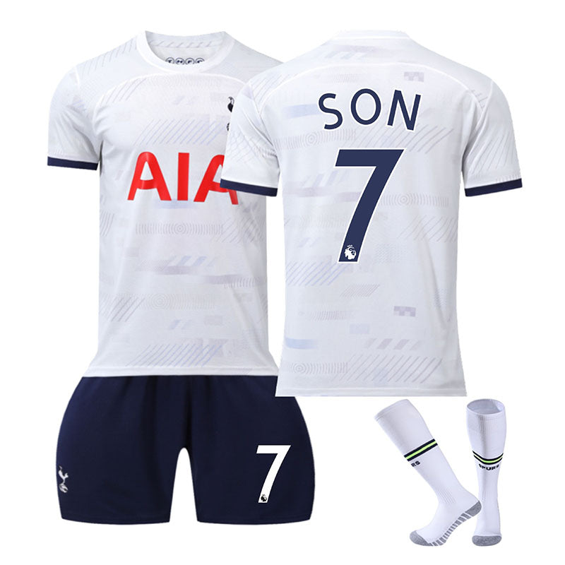 Spurs Home Jersey SON #7 Soccer Jersey Kids Adult 3-Pieces Jersey Kits