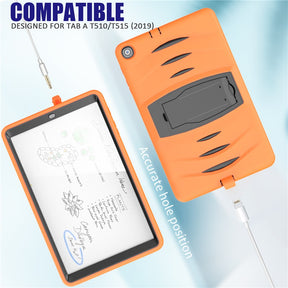 Shock Wave Kickstand Case Anti-Fall Protection For Samsung Tab A 10.1 T510/T515(2019)-Orange
