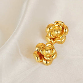 Vintage Rose Flower Stud Earrings Hypoallergenic For Women