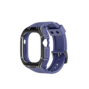 Military Watchbands with Heavy Duty Case TPU for iWatch Ultra-Blue