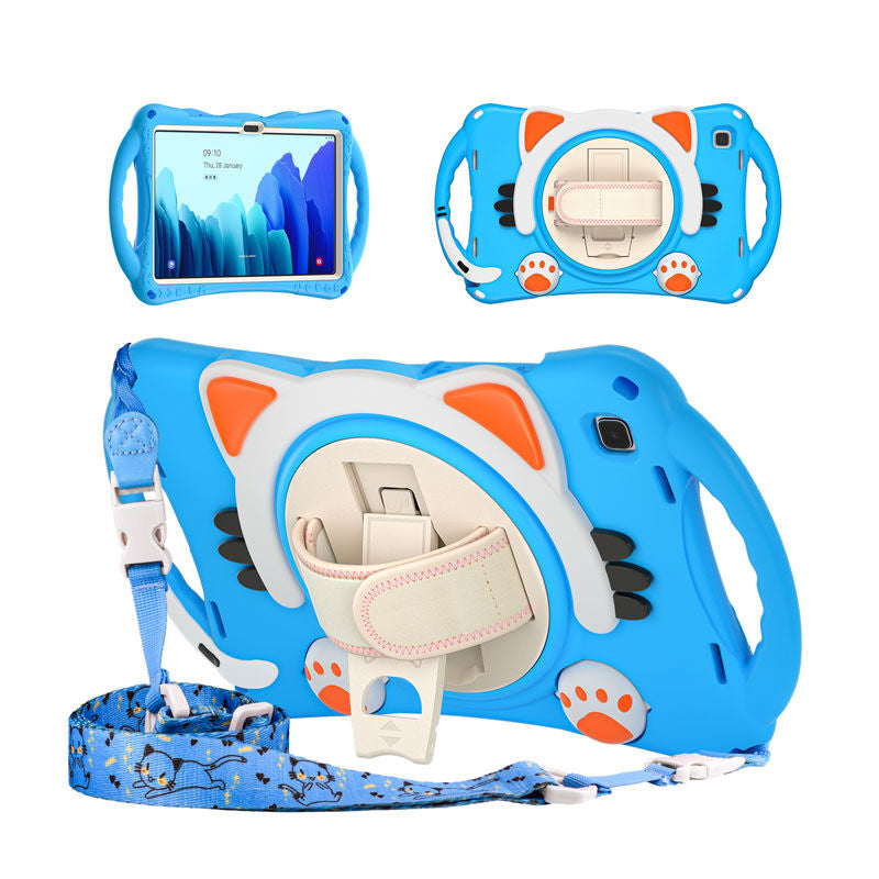 CatA Samsung Tablet for Tab A7 10.4  T500/T505/T507/T505N Built-in Handle Stand With a Strap-Light Blue