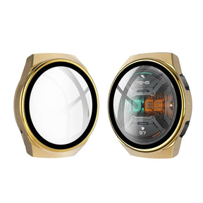 PC + Glass  Full Cover WatchCase For Huawei Watch GT2E-Gold