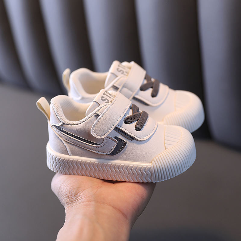Baby Sneakers for Girl Boy Anti-Slip Lightweight Walking Shoes-Grey