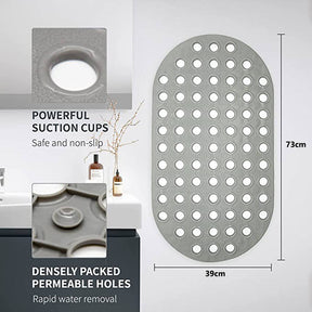 Soft Bathtub and Shower Mat Non Slip with Drain Holes-White