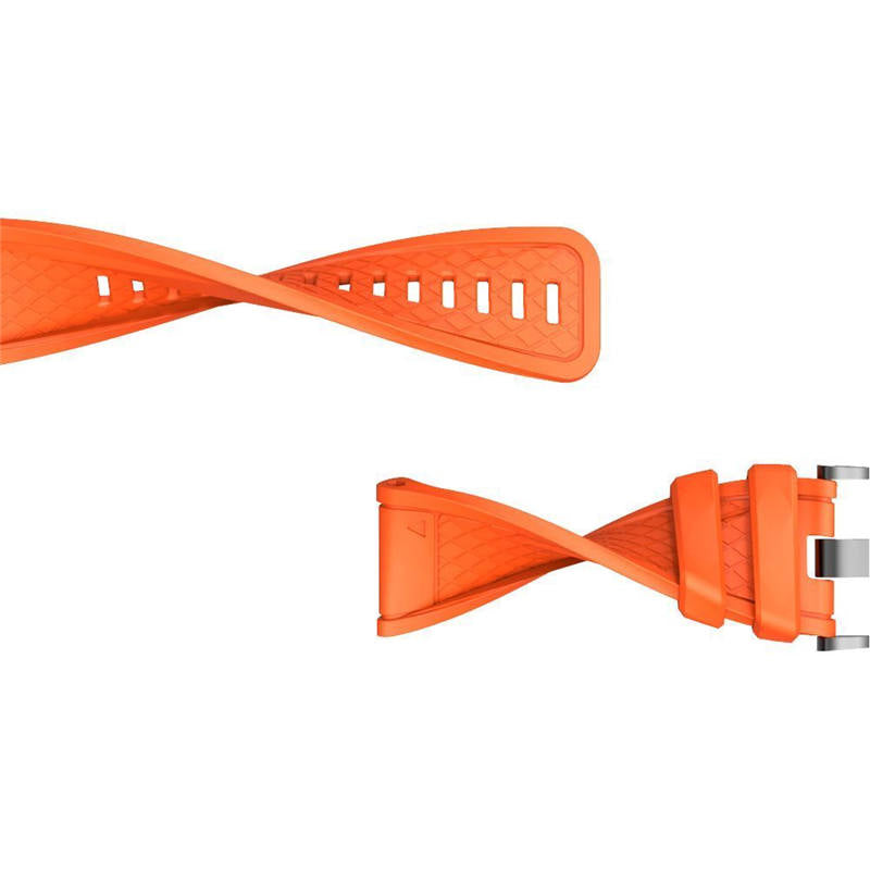 Soft Silicone Watch Strap For Garmin Fenix 2 Easy Fit 26mm Width Smart Watch Accessories Black Buckle-Orange