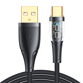 1.2m 3A USB A to Type C Cable Smart Auto Disconnect for Samsung Galaxy S22 Ultra-Black