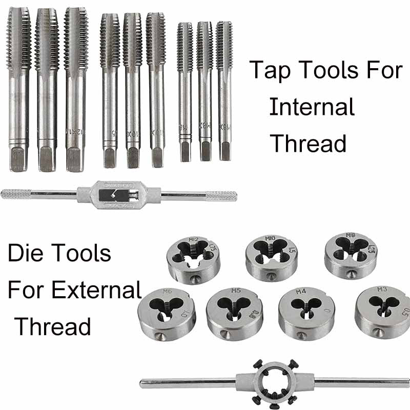 32 Pcs Tap and Die Set Metric Hardened Steel Tool for Auto and Machinery Repair