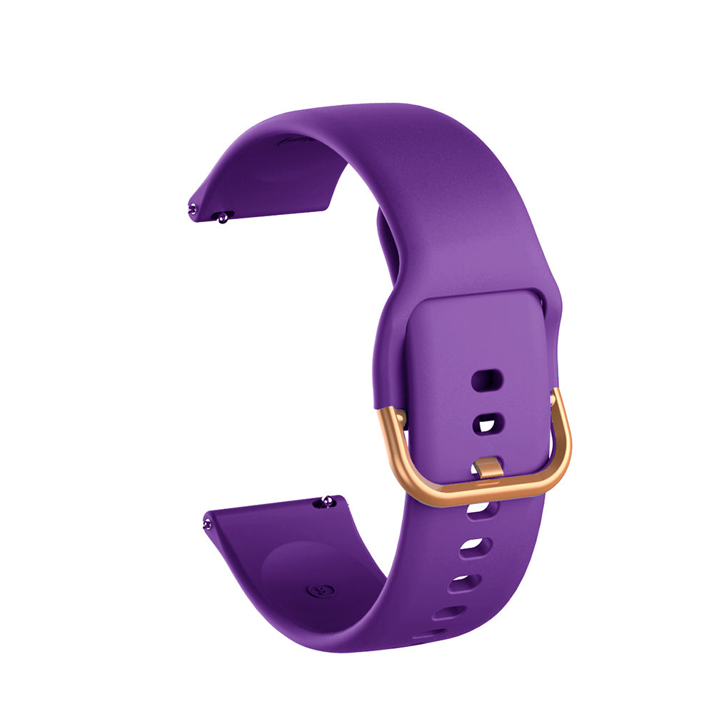 Color Silicone Watch Band Rose Gold Stainless Steel Buckle For Samsung Gear S2 Classic Samsung Galaxy Watch 42mm(Purple)