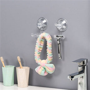Bathroom Clear Suction Hooks Reusable Vacuum Suction Cup Hook Razor Holder Multi-Use for Home Three-Hooks