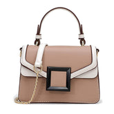 Crossbody Bags for Women Leather Chain Cute Color-Block Handbags-Apricot
