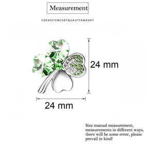 Pair of Four Leaf Clover Pin Brooch Womens Clothes Fashion Accessories-LightGreen