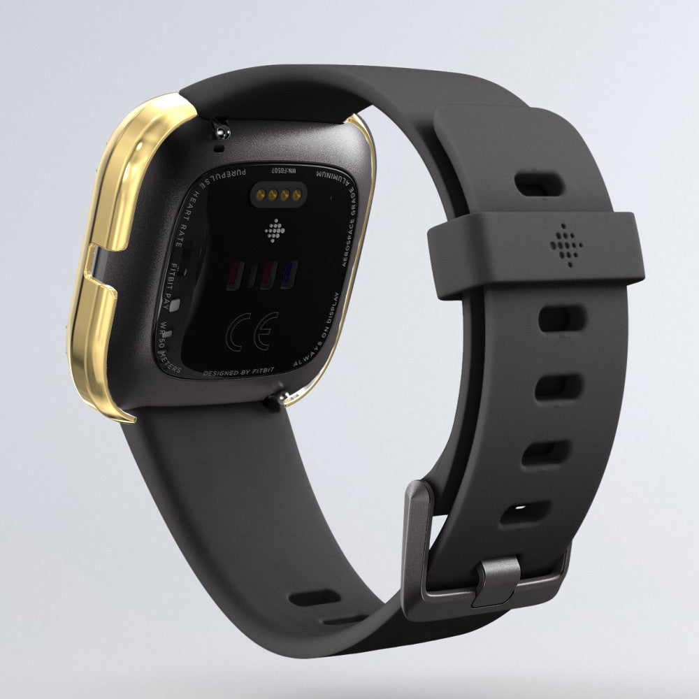 Hard PC Double Diamond Frame Protective Case For Fitbit Versa 2 - Gold