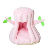 Stump Shape Cozy Pet Bed Warm Sleeping Bed for Cats and Puppy-Pink