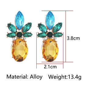 Rhinestone Pineapple Earrings Jewellery Gifts for Women Teens Girl