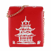Fashion Crossbody Bag Chinese Takeout Box Style Clutch Bag for Girl-Red