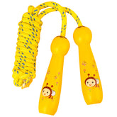 Kids Wooden Handle Jump Rope Adjustable for Outdoor Fun Activity-Yellow