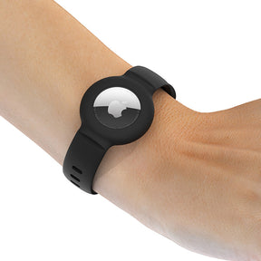 Apple Airtags Watch Strap Silicone Protective Sleeve-Black