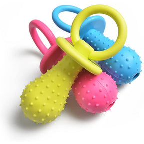 3 Pieces Rubber Pacifier Chew Toy Molar Clean Teeth Bell Training Toy for Puppy Cat