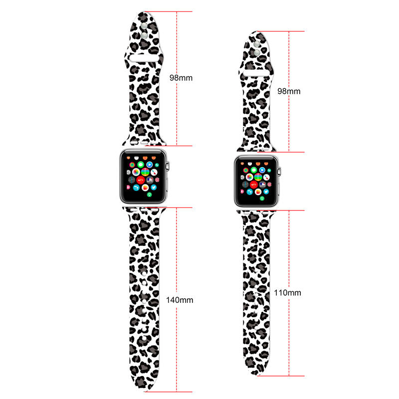 Fashion Leopard Pattern Silicone Watchband for Apple Watch SE & Series 6/5/4/3/2/1-B19