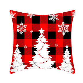 4Pcs 18x18 inch Christmas Throw Pillow Covers Square Cushion Cover for Sofa Decorative-C