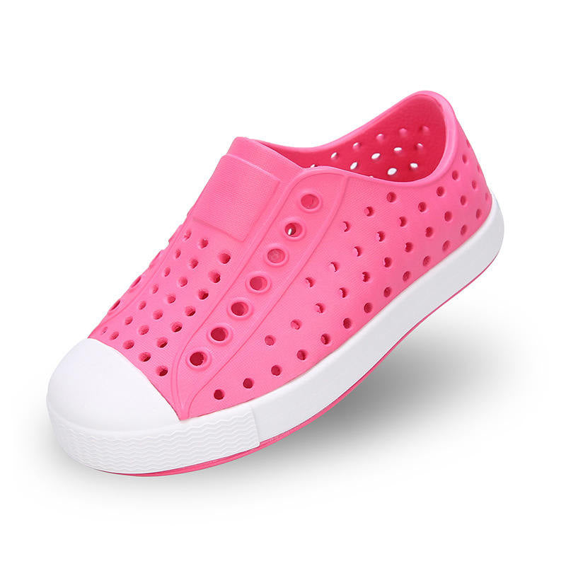Soft-Soled Hole Shoes for Boys Girls Non-Slip Lightweight Sandals-Pink