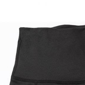 Women Yoga Shorts With Pocket High Waist Fitness Running Leggings Sports Quick Drying Tight Pants 2048-Black