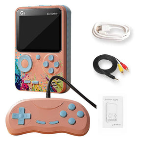 3.0 in Handheld Game Console with 500 Classic Games Supports TV Connection Two Players-Pink