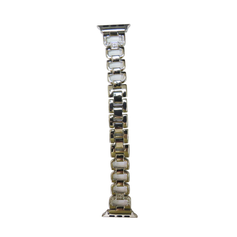 D Shape Stainless Steel Watch Band Adjustable Wristbands for Apple IWatch Series SE/1/2/3/4/5/6 For Women Men-Silver