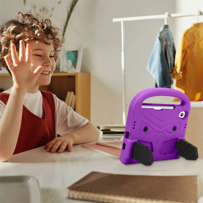 Sparrow iPad Case Kids Safe Shockproof Handle Stand Cover For Mini6-Purple