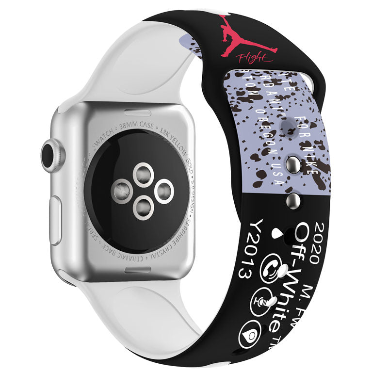 Street Fashion Printing Pattern Silicone Watchband for Apple Watch SE & Series 6/5/4/3/2/1-A18