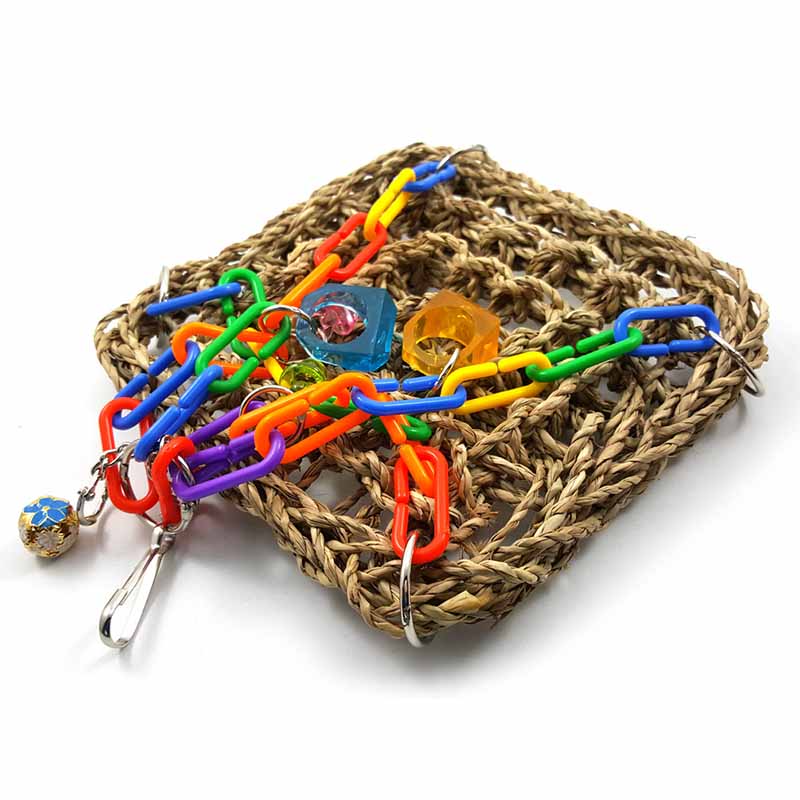 Parrot Straw Net Climbing Chew Toy Parrot Swing -6 Link Chains