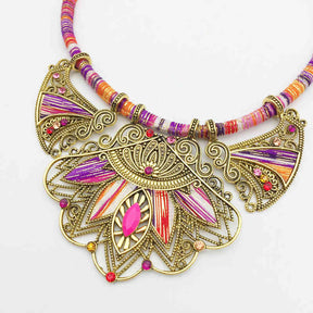 Fashion Ethnic Multicolor Necklace for Women-Purple