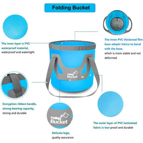 2Pcs Collapsible Bucket with Handle Ultra Outdoor Basin Pail 20L-12L